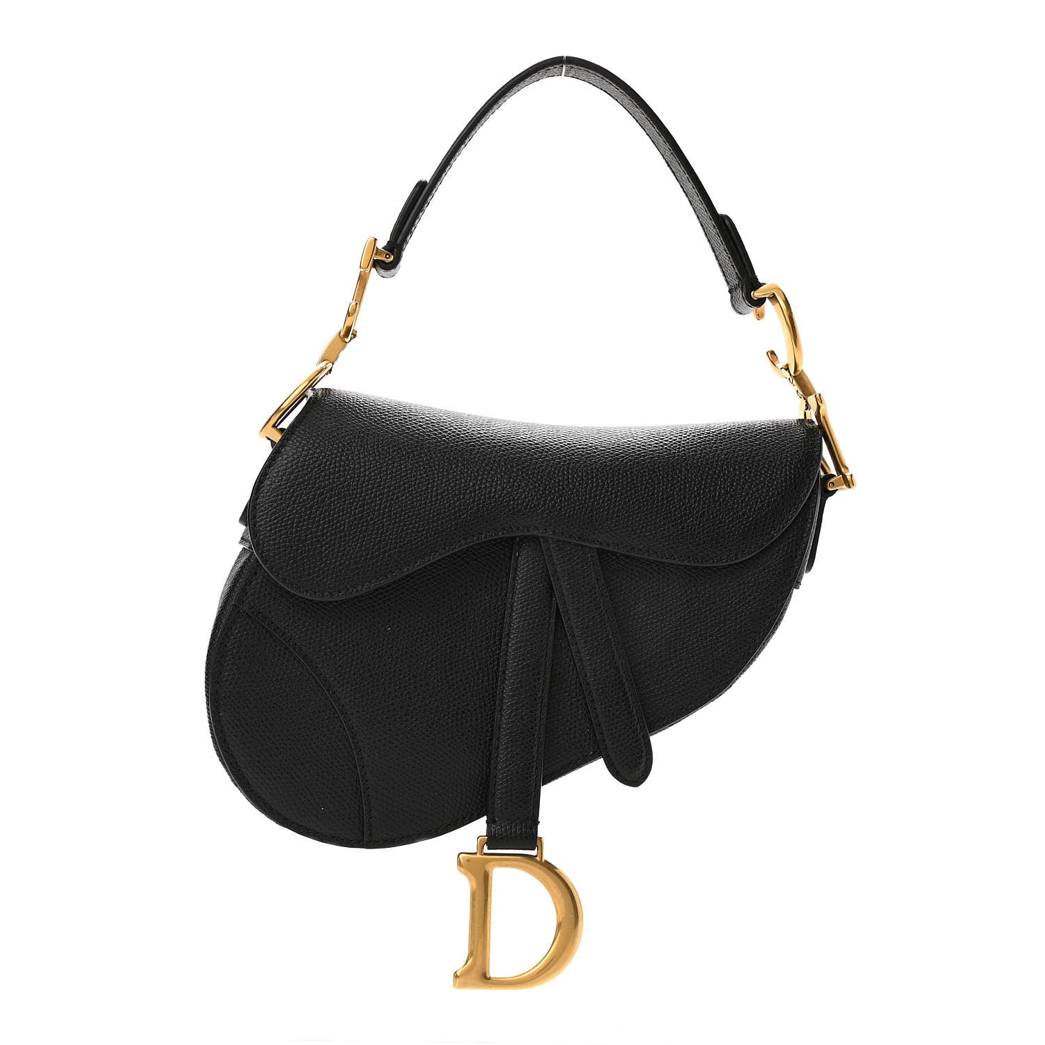 Christian Dior Grained Calfskin Mini Saddle Bag Black 1 of 11