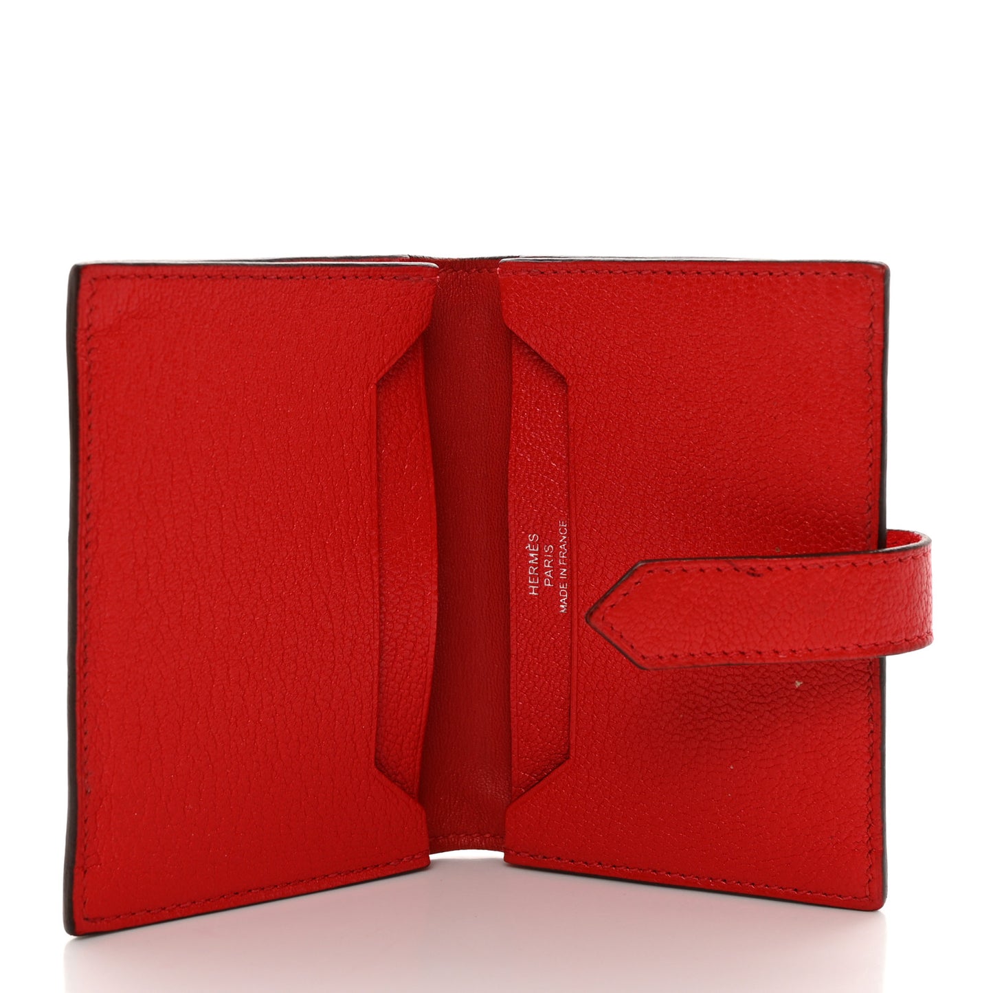 Chevre Mysore Bearn Card Holder Wallet Rouge de Coeur
