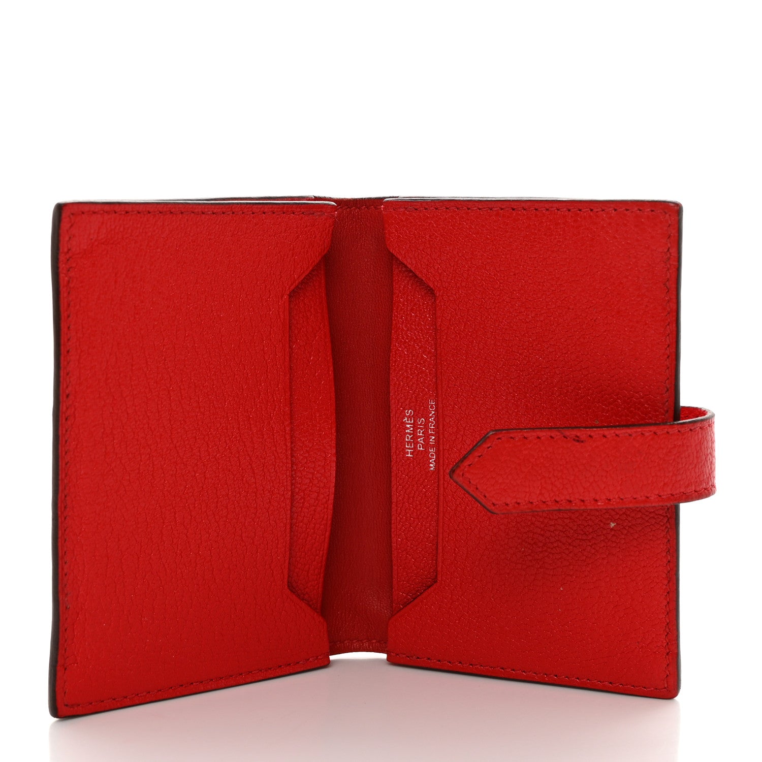 Hermes Chevre Mysore Bearn Card Holder Wallet Rouge de Coeur 5 of 12