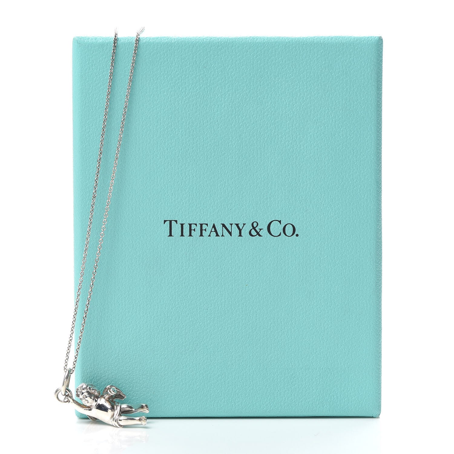 Tiffany Sterling Silver Cherub Pendant Necklace 6 of 6