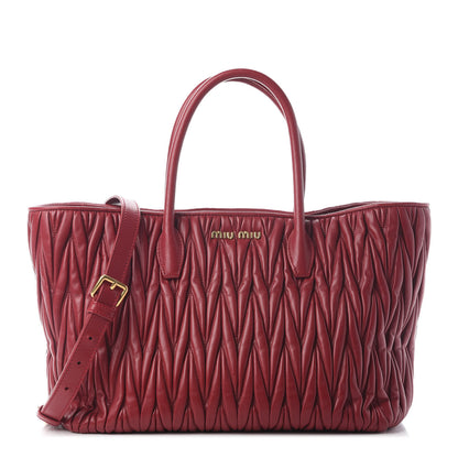 Miu Miu Nappa Matelasse Tote Rosso 1 of 8