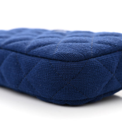 Chanel Jersey Quilted Small Clutch With Chain Navy 13 of 13