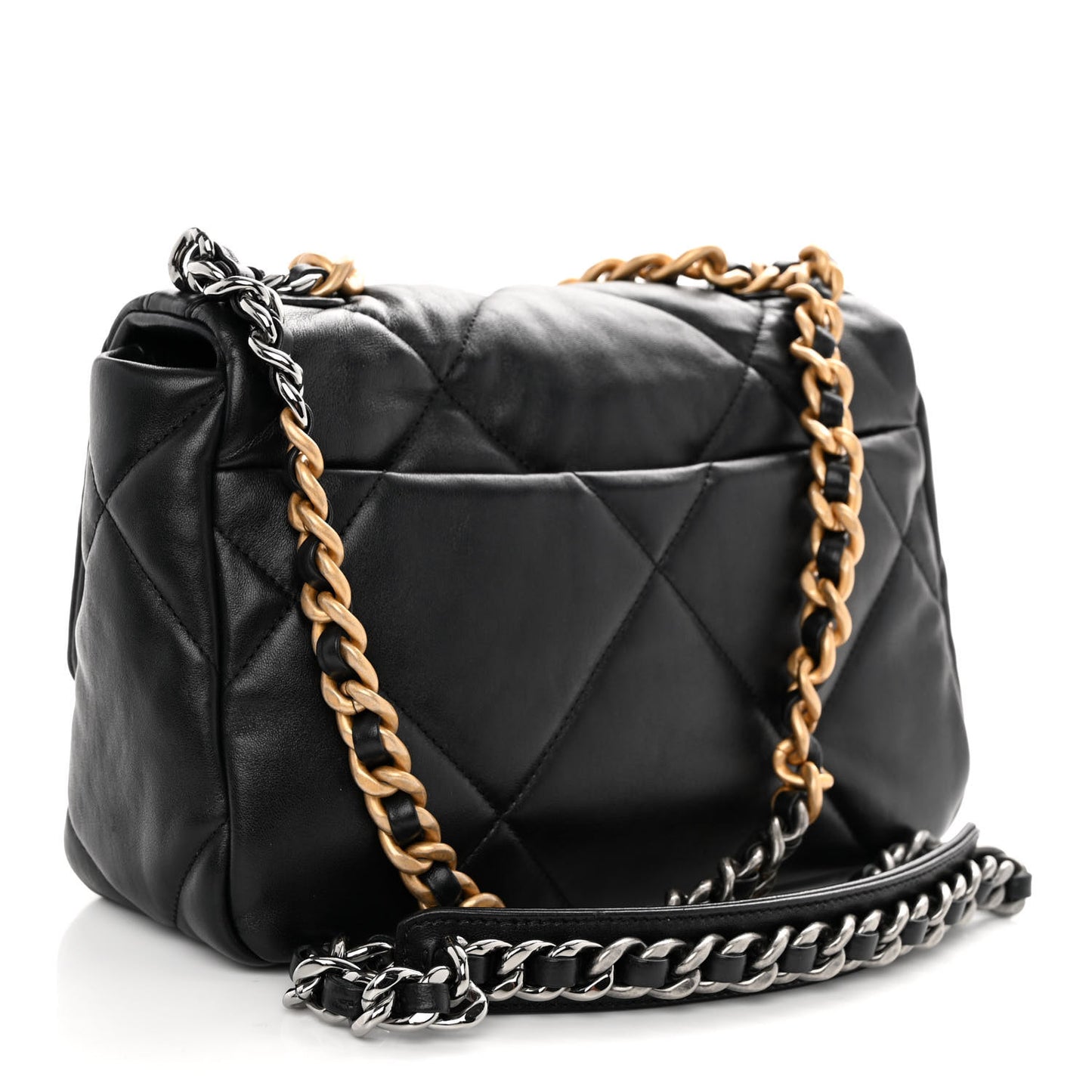 Lambskin Quilted Medium Chanel 19 Flap Black