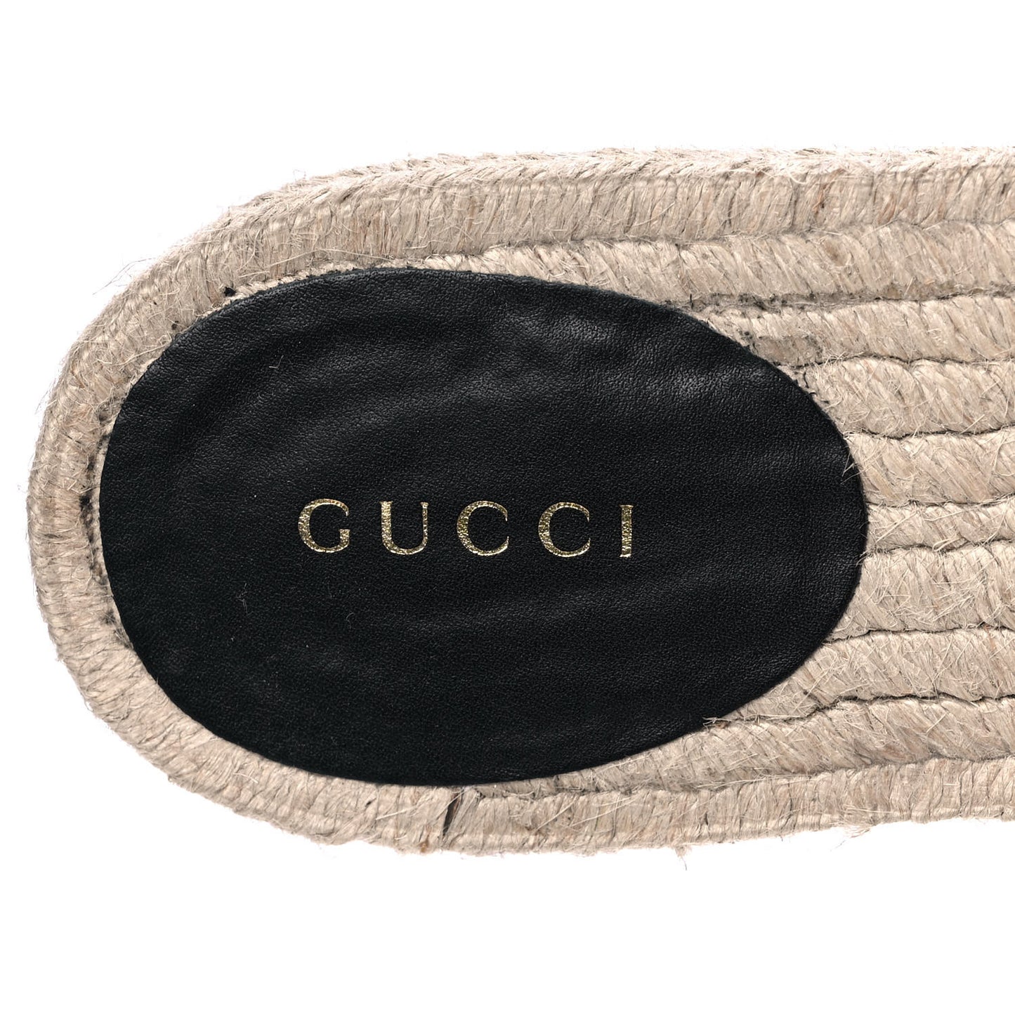 Monogram Matelasse GG Marmont Espadrille 20mm Slide Sandals 38 Beige Ebony Black