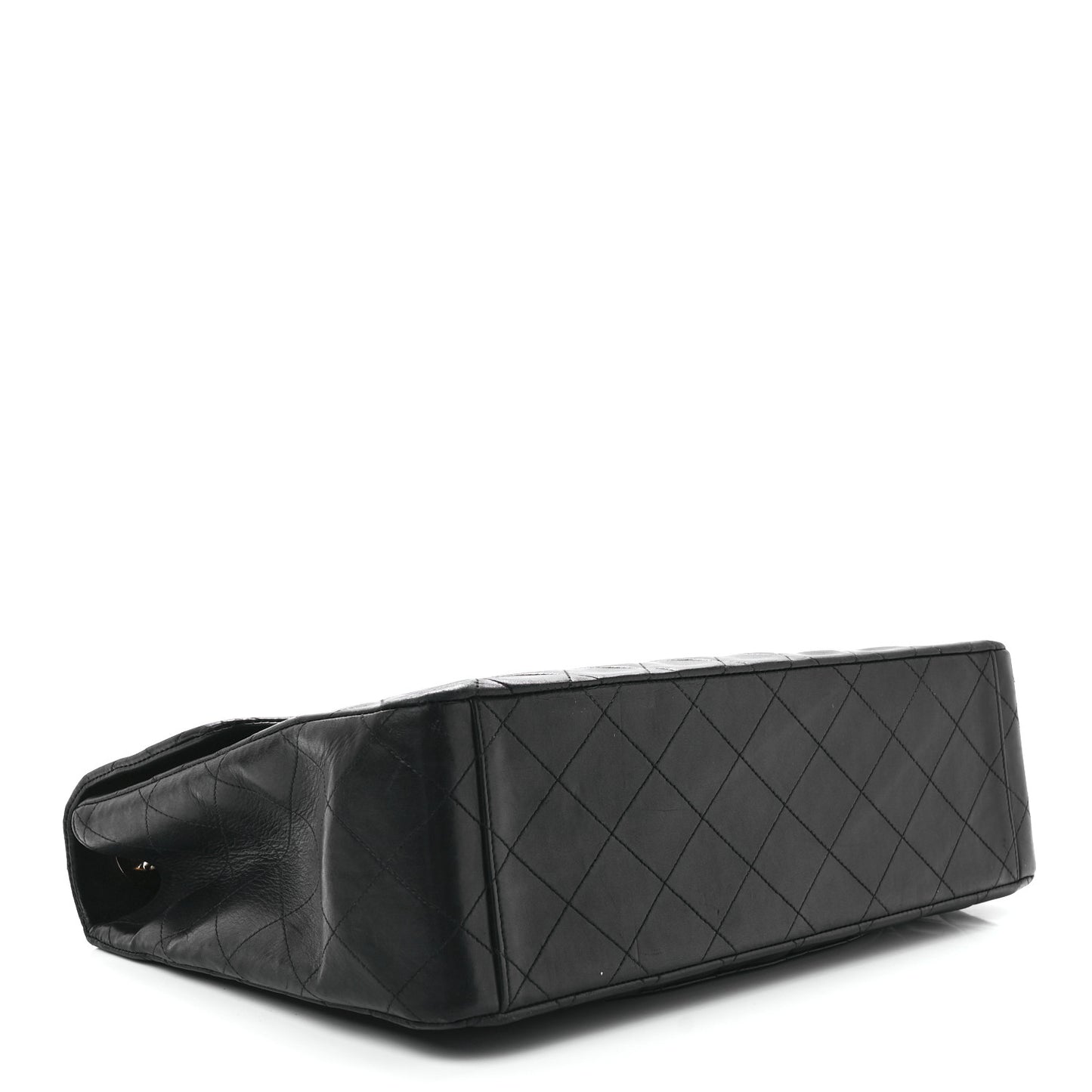 Lambskin Quilted XL Jumbo Single Flap Black
