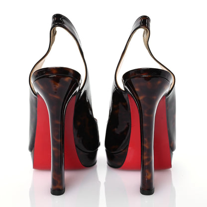 Christian Louboutin Patent Tortoiseshell New Marpoil 120 Slingback Pumps 39 Tartaruga 5 of 14