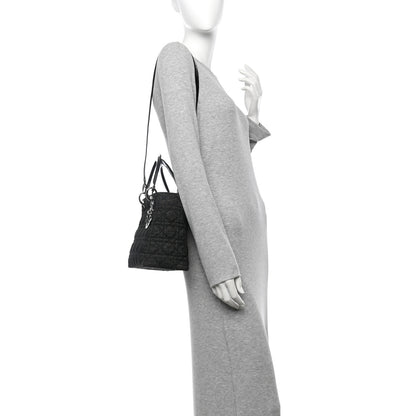 Christian Dior Denim Cannage Medium Lady Dior Black 2 of 10