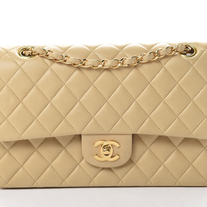 Chanel Lambskin Quilted Medium Double Flap Beige 10 of 16