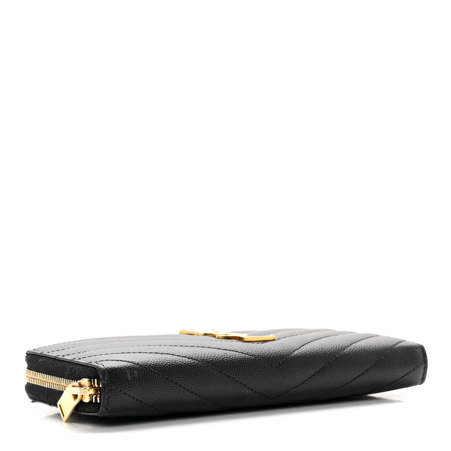 Grain De Poudre Matelasse Chevron Monogram Zip Around Wallet Black