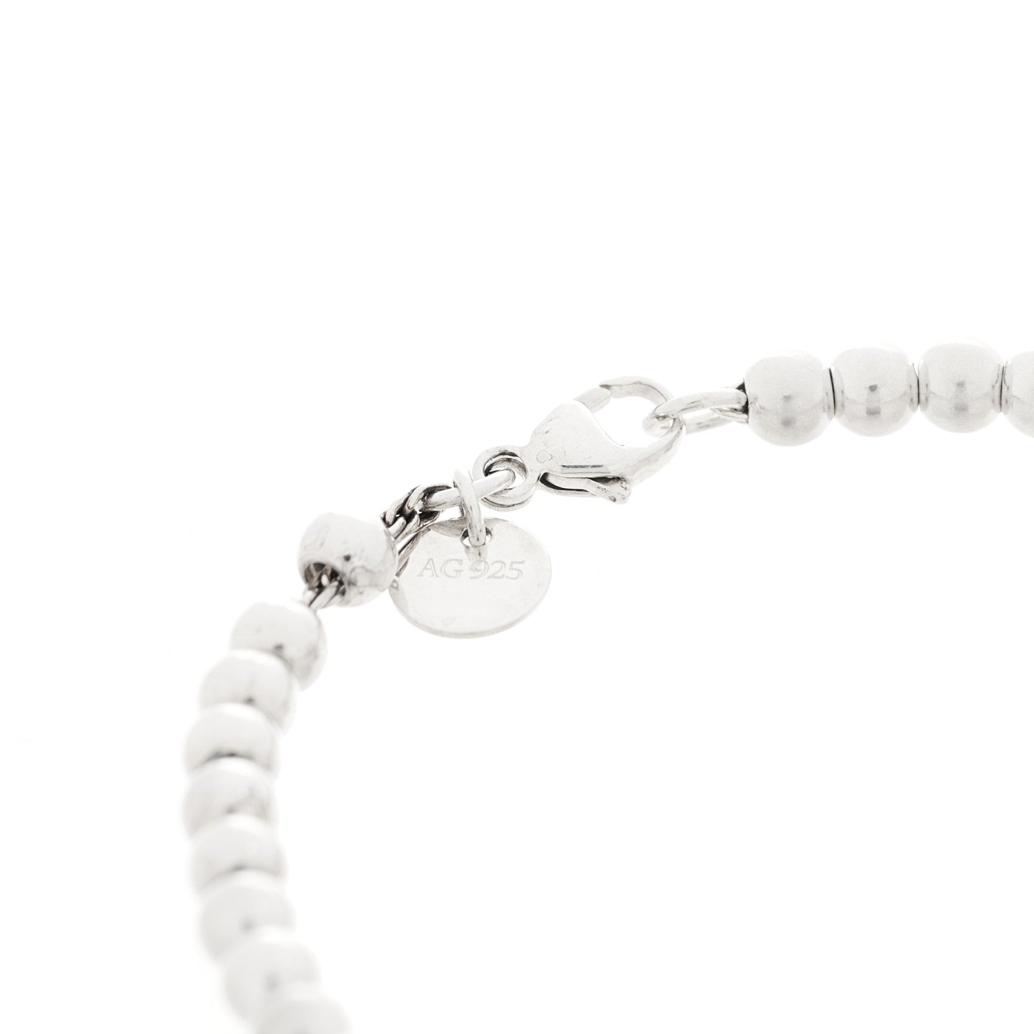 Tiffany Sterling Silver 4mm Bow Bead Bracelet 3 of 4