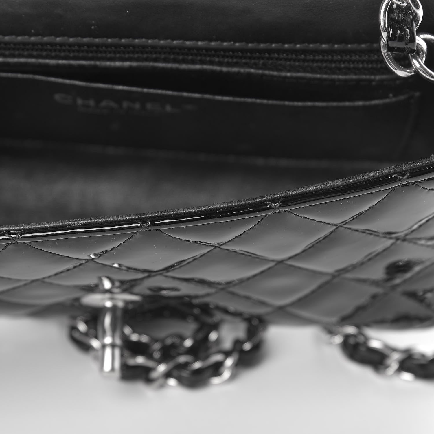 Chanel Patent Calfskin Quilted Mini Rectangular Flap Black 13 of 20