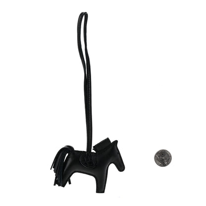 Hermes Milo Lambskin Matte Alligator Touch Grigri Rodeo Horse Bag Charm PM So Black 2 of 4