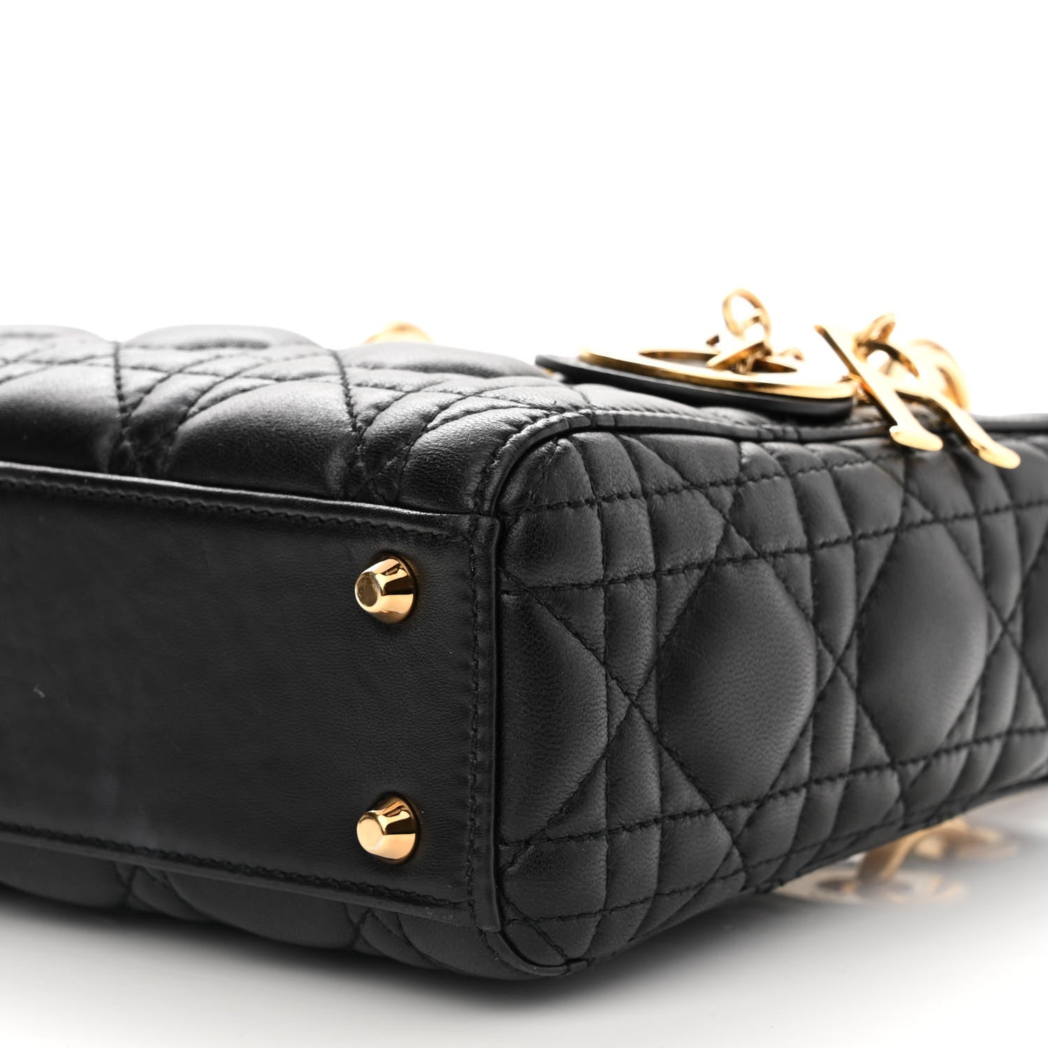 Christian Dior Lambskin Cannage Mini Lady Dior Black 10 of 13
