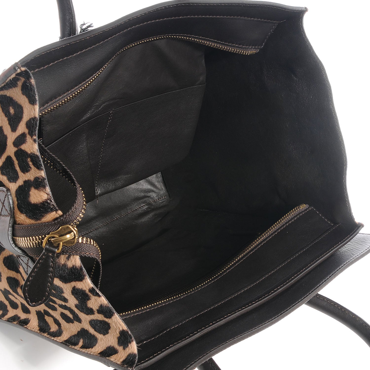 Celine Leopard Pony Hair Mini Luggage Brown 5 of 7
