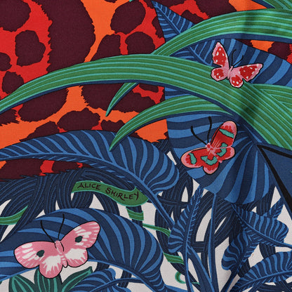 Hermes Silk Jaguar Quetzal Scarf 90 Turquoise Orange Vert 4 of 6