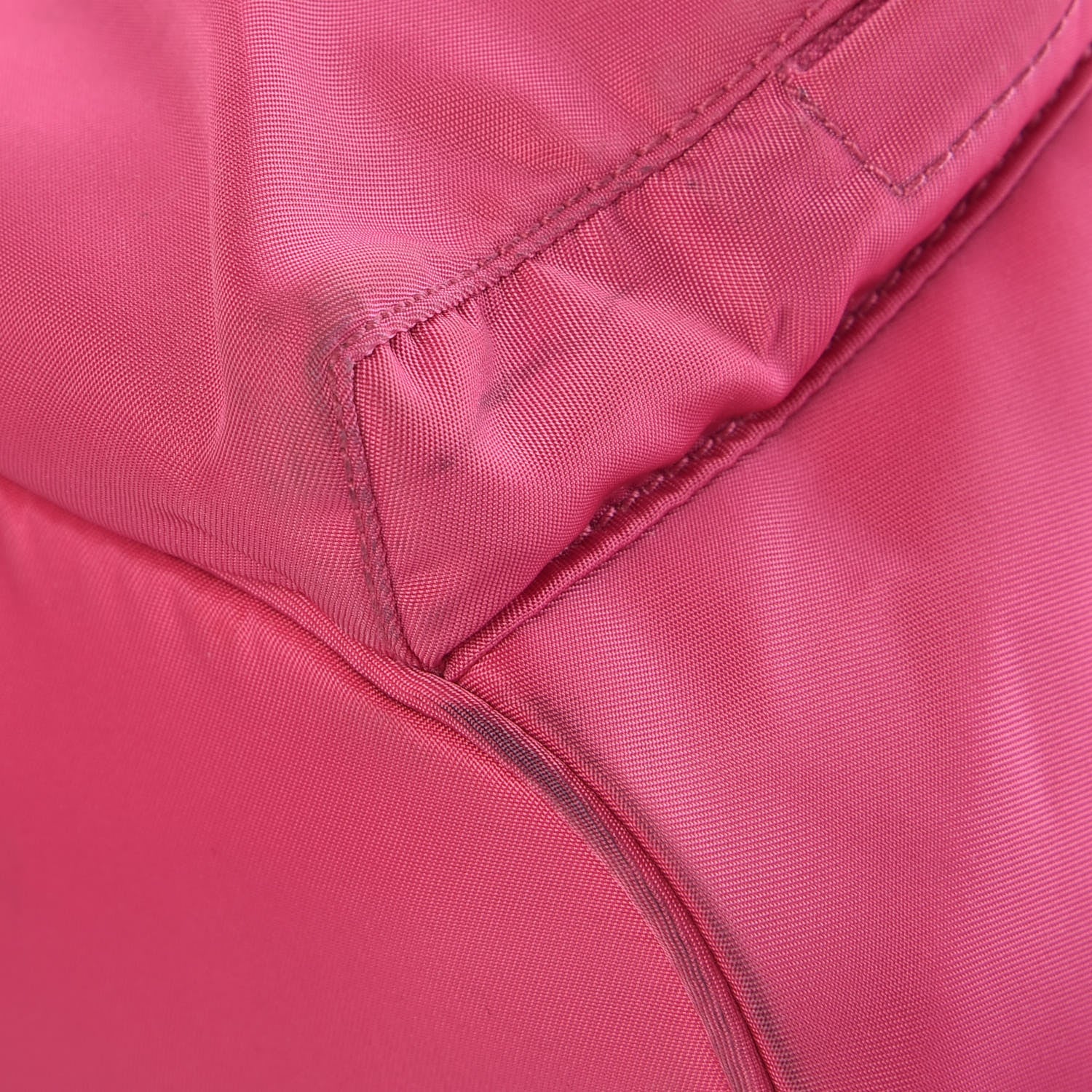 Prada Tessuto Nylon Vela Saffiano Mini Single Snap Buckle Backpack Fuxia 9 of 14