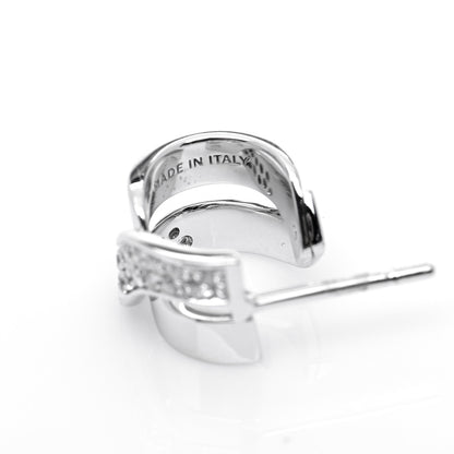 Damiani 18K White Gold Diamond Baci Earrings 7 of 7