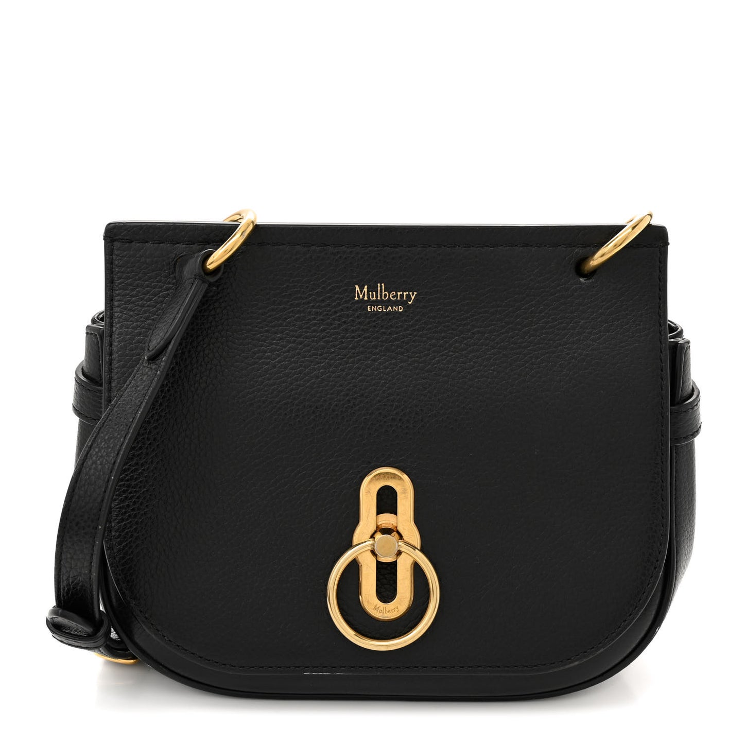 Small Classic Grain Calfskin Small Amberley Satchel Black