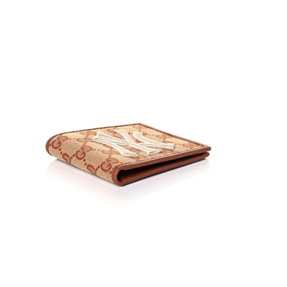 Gucci X MLB Monogram NY Yankees Bi-Fold Wallet Beige Ruggine Ivory 6 of 8