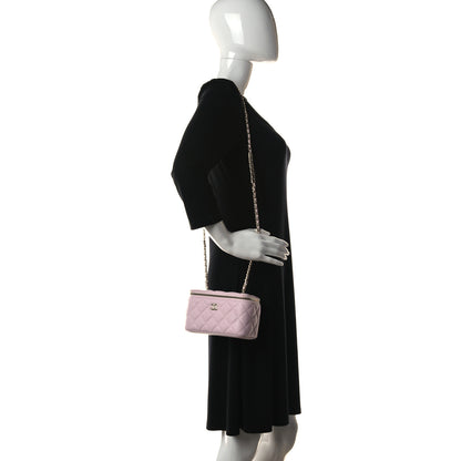 Chanel Caviar Quilted Small Vanity Case With Chain Pink 2 of 11