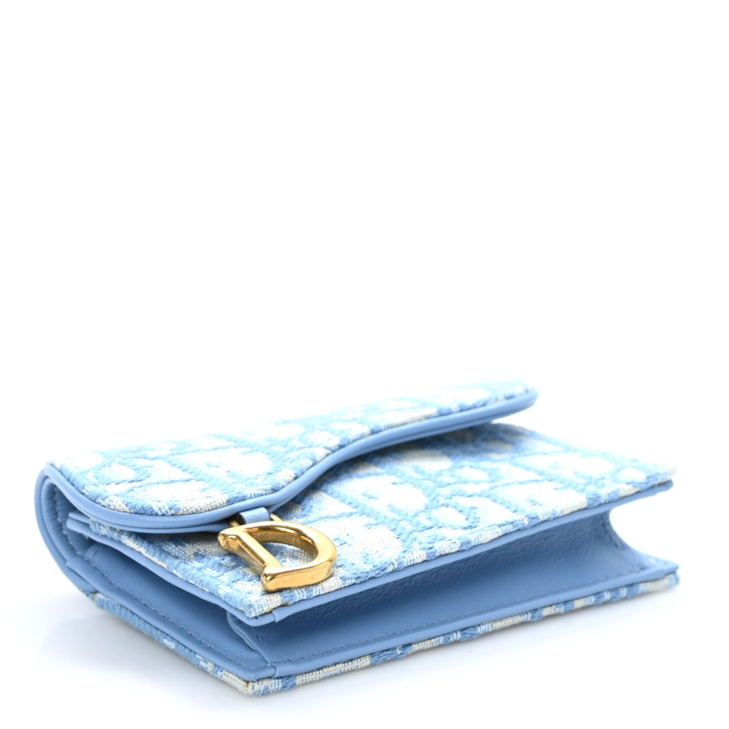 Oblique Saddle Card Holder Cornflower Blue