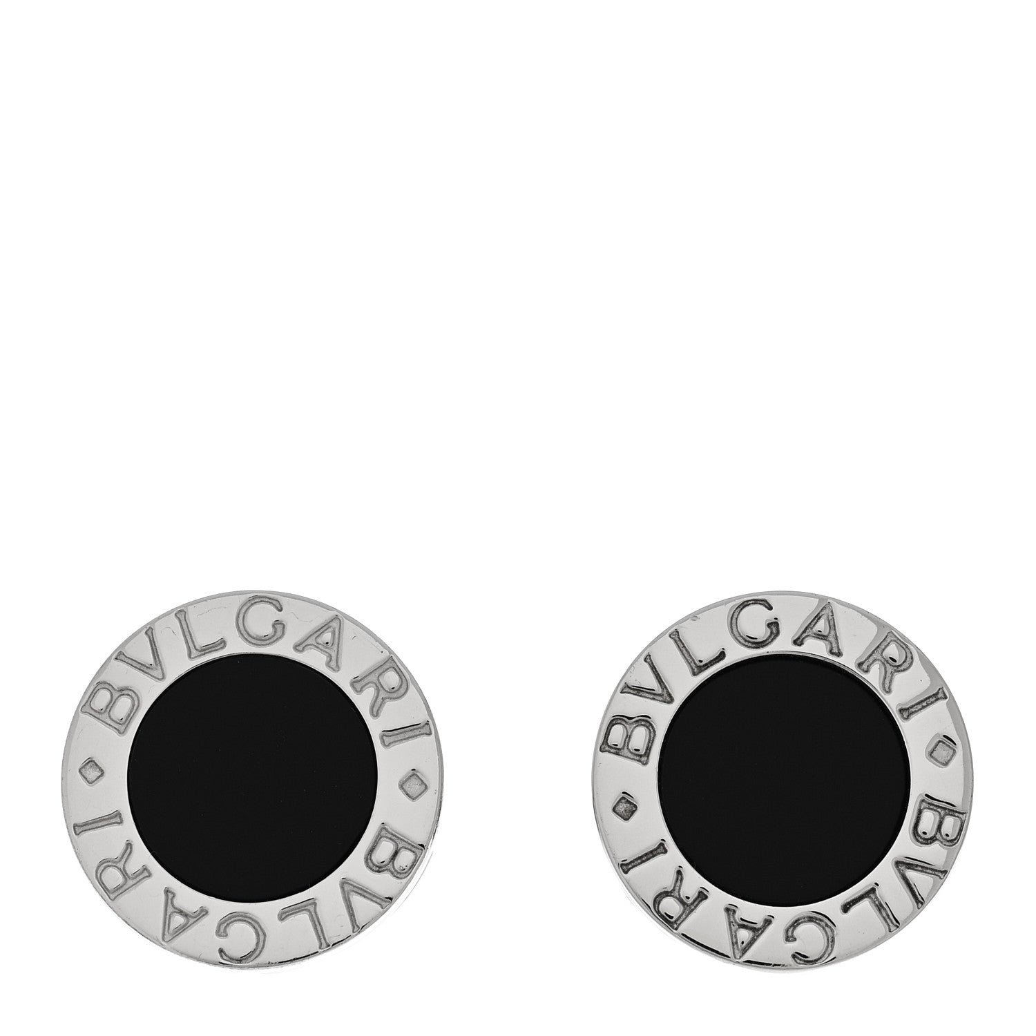 Bulgari Sterling Silver Black Onyx Cufflinks 1 of 4