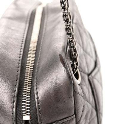 Chanel Metallic Aged Calfskin Quilted Medium Reissue Camera Case Dark Silver 12 of 21