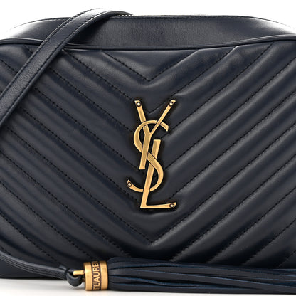 Saint Laurent Calfskin Matelasse Monogram Lou Camera Bag Navy 8 of 10
