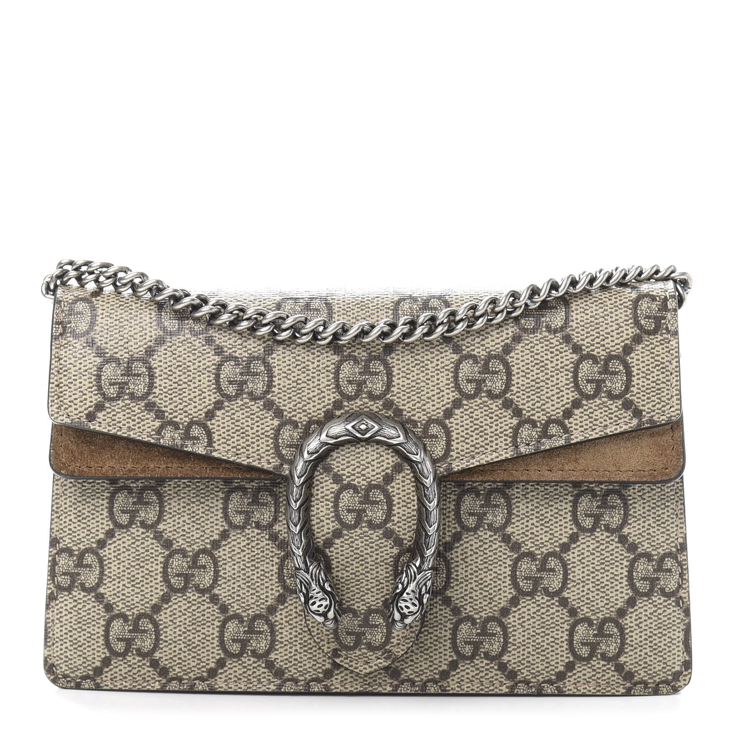 Gucci GG Supreme Monogram Super Mini Dionysus Shoulder Bag Taupe 1 of 12