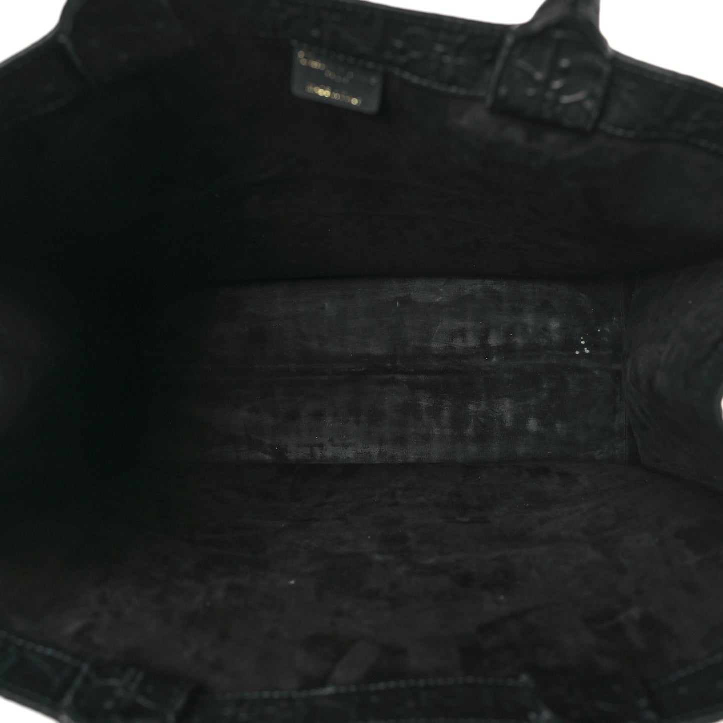 Oblique Calfskin Embossed Large Book Tote Black