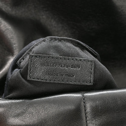 Saint Laurent Lambskin Quilted Small Loulou Puffer Monogram Chain Satchel Black 8 of 11