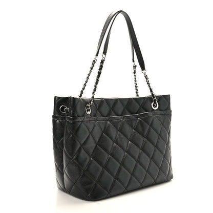 Chanel Caviar Quilted CC Timeless Soft Tote Black 3 of 11