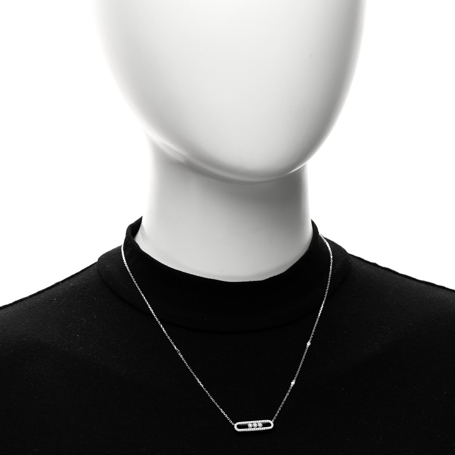 Messika 18K White Gold Diamond Baby Move Pave Necklace 2 of 5