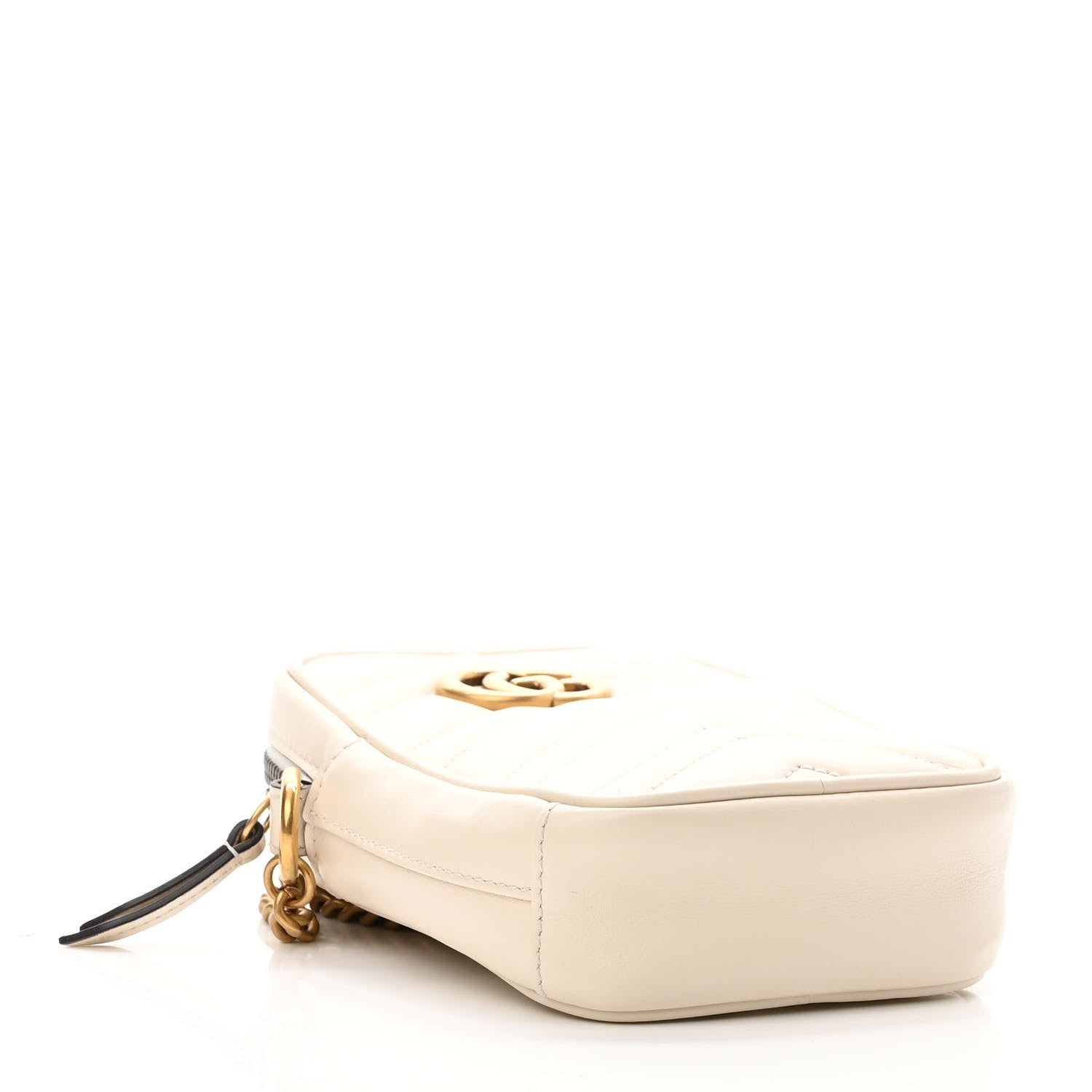 Gucci Calfskin Matelasse Mini GG Marmont Crossbody Bag White 4 of 10