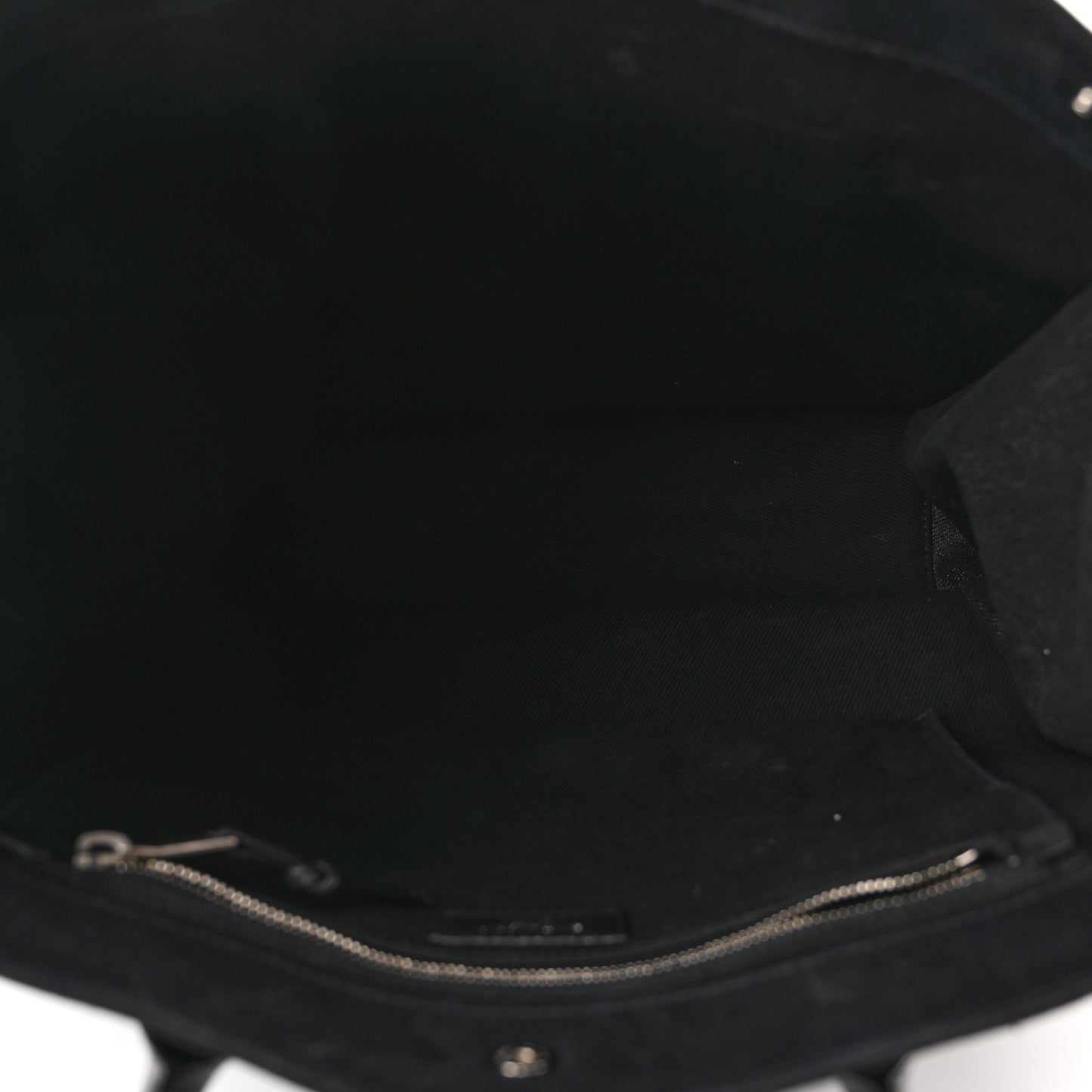 Linen Calfskin Rive Gauche North South Tote Black
