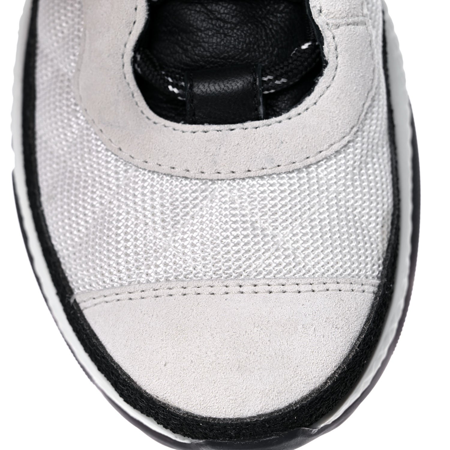 Chanel Mesh Suede Calfskin Quilted Sneakers 38 White Ivory 11 of 12