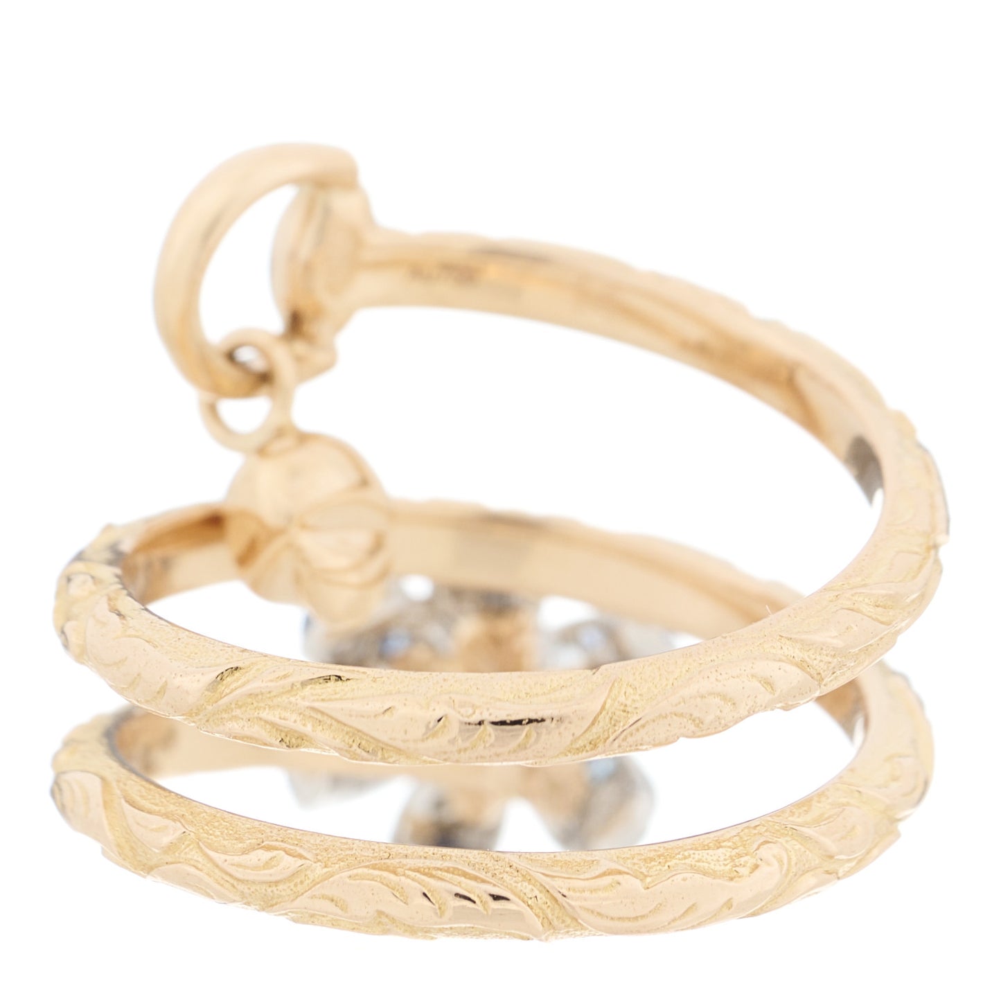 18K Yellow Gold Diamond Sapphire Flora Wrap Ring 54 6.75