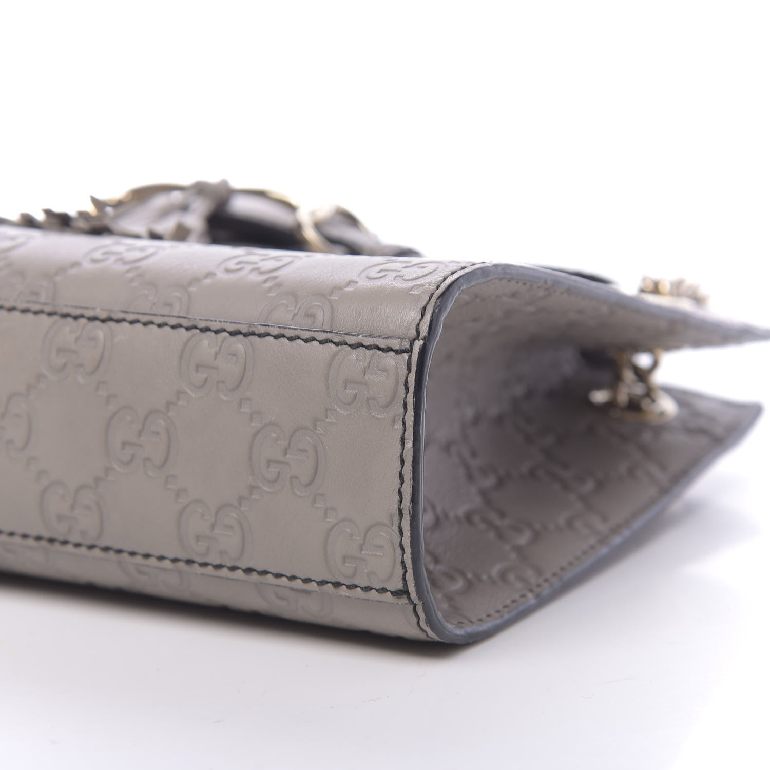 Gucci Guccissima Small Emily Chain Shoulder Bag Storm Grey 10 of 13
