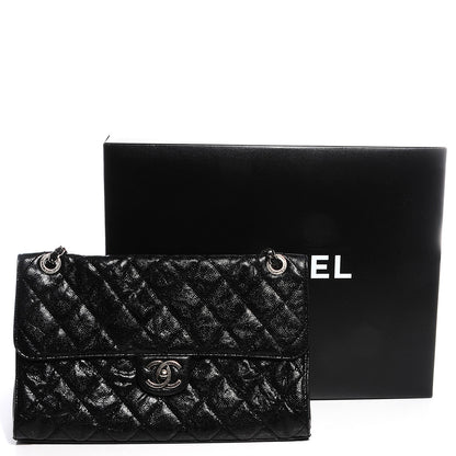 Chanel Crumpled Grained Calfskin CC Crave Jumbo Flap Black 5 of 9