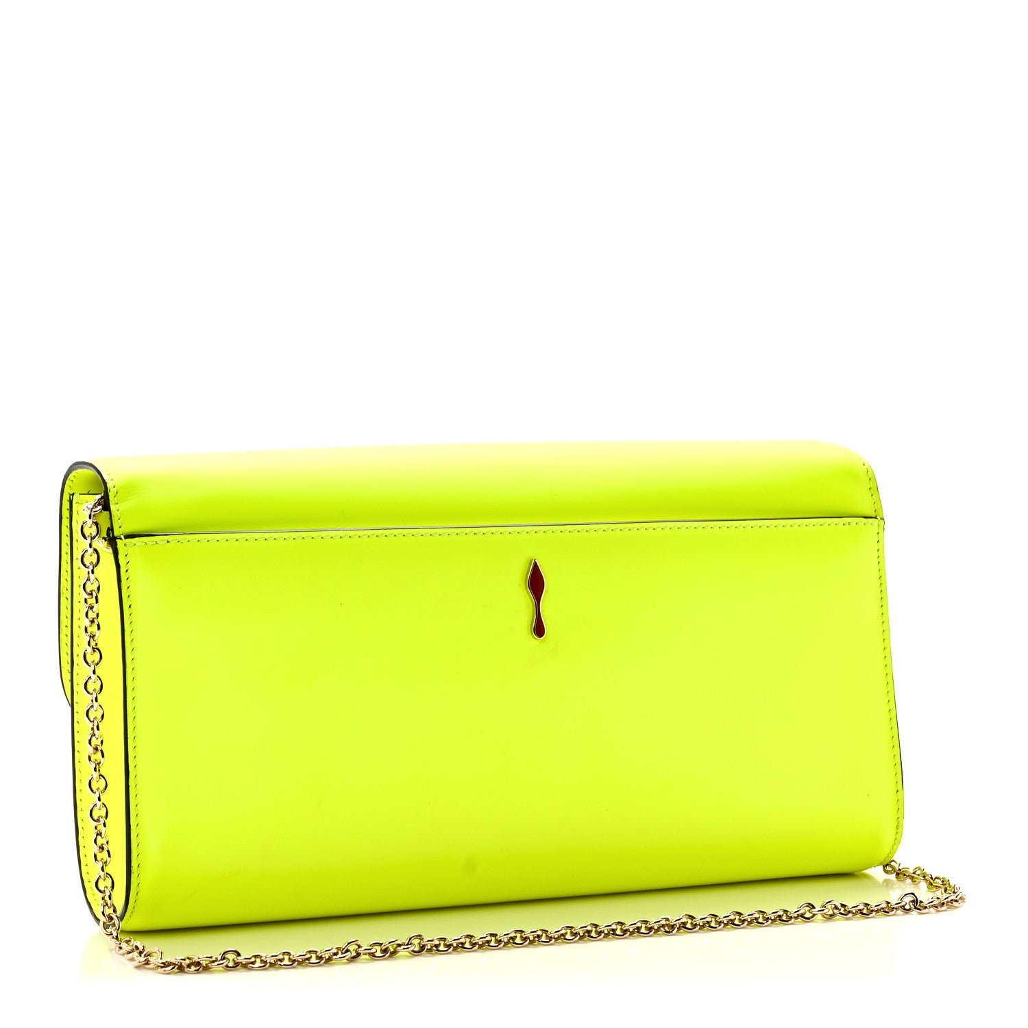 Christian Louboutin Matte Calfskin Riviera Clutch  Fluo Yellow 3 of 9
