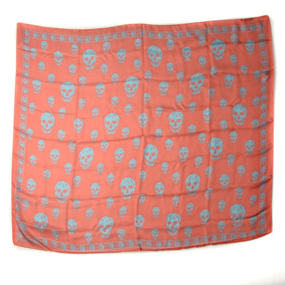 Alexander McQueen Silk Chiffon Skull Scarf Red 3 of 7