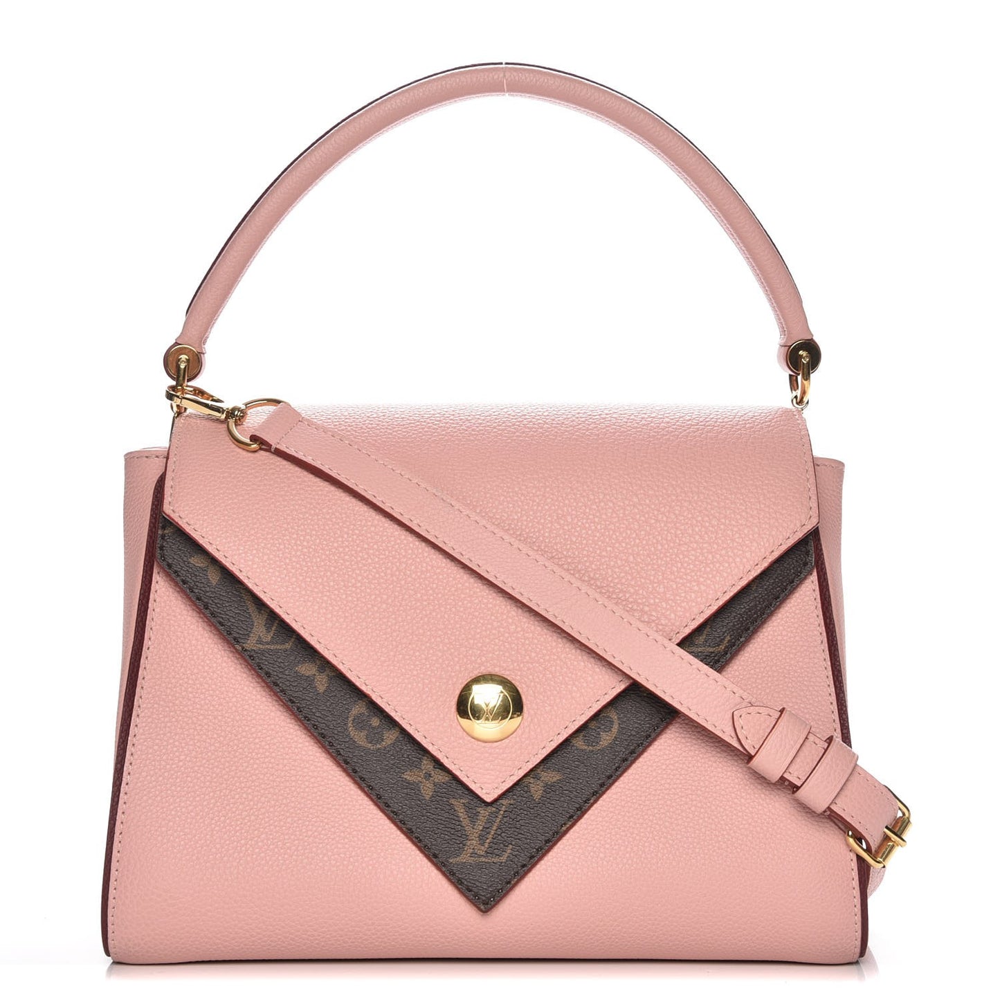 Grained Calfskin Monogram Double V Rose Poudre