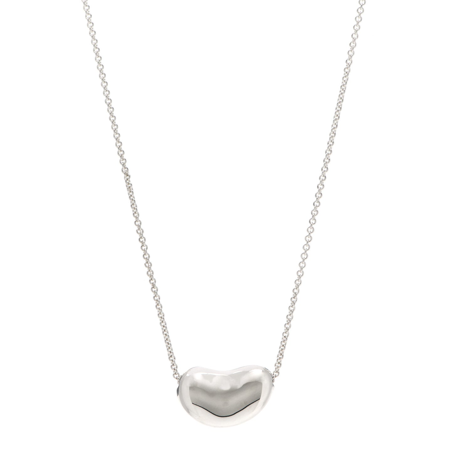 Sterling Silver 20mm Elsa Peretti Bean Pendant Necklace