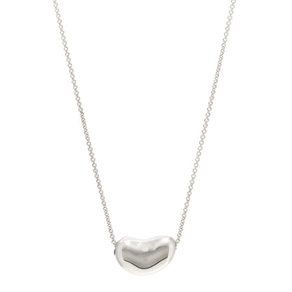 Tiffany Sterling Silver 20mm Elsa Peretti Bean Pendant Necklace 1 of 6