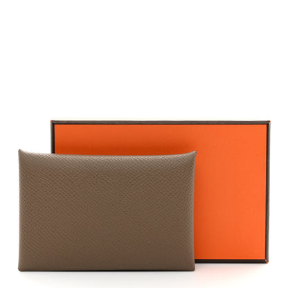 Hermes Epsom Calvi Card Case Etoupe 8 of 8