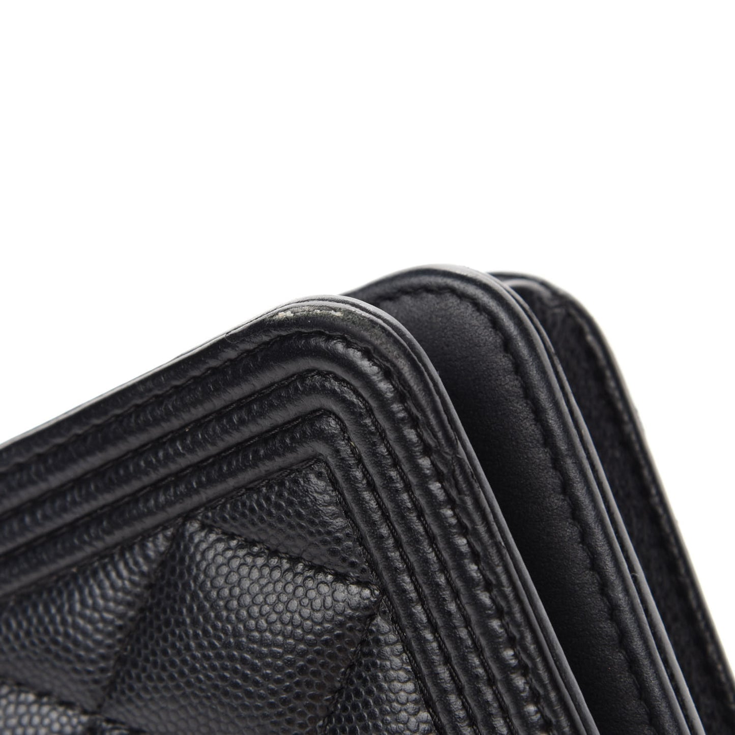 Caviar Quilted Boy Wallet On Chain WOC Black