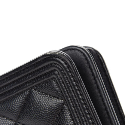 Chanel Caviar Quilted Boy Wallet On Chain WOC Black 13 of 14