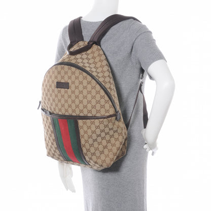 Gucci GG Monogram Web Medium Classic Backpack Brown 2 of 7