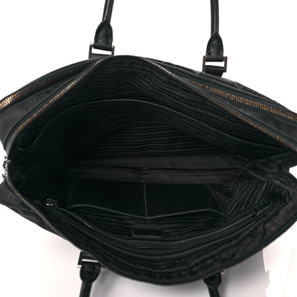 Prada Tessuto Nylon Saffiano Metal Triangle Logo Work Bag Black 10 of 15