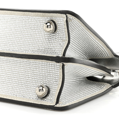 Fendi Crystal Vitello Laminato FF Petite Peekaboo I SEE U Satchel Crystal Argento 9 of 14